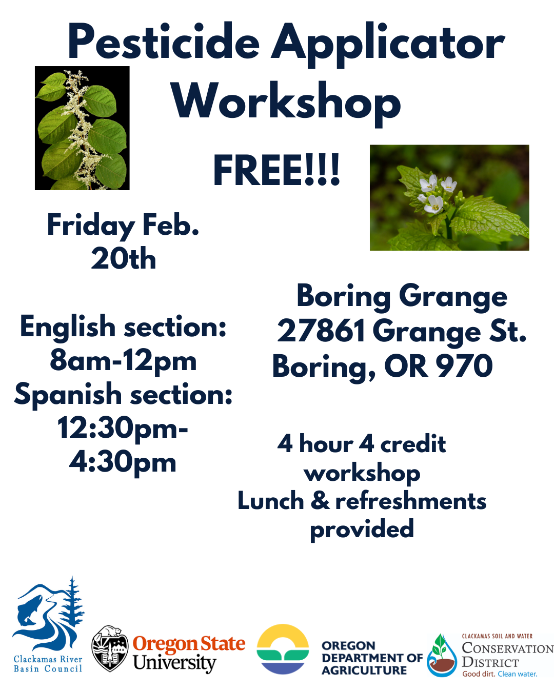 FREE ODA Pesticide Workshop – Accredited